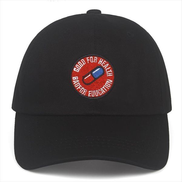 

Good For Health Bad Educat Embroidery Hat Men Women 100%cotton Dad Hats Adjustable Baseball Cap Fashion Caps, Blue;gray