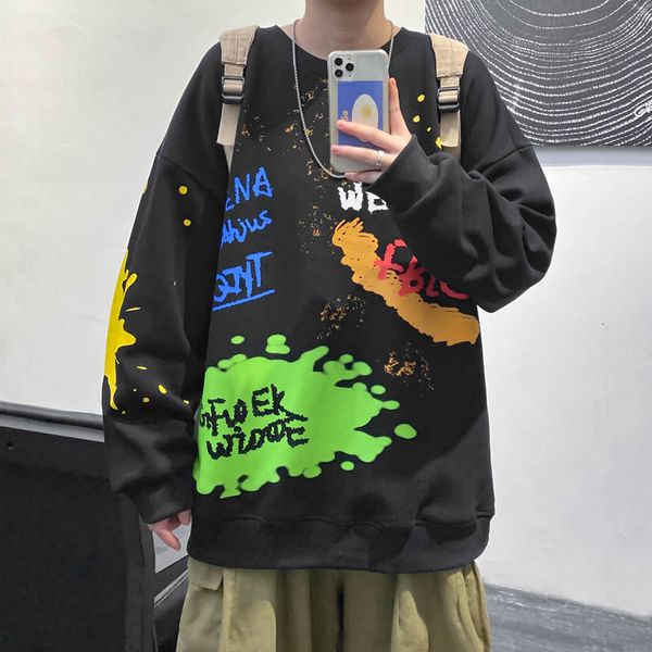 

new autumn spring 2021 hoodies sweatshirt for men's black loose hip hop punk streetwear casual fashion clothes oversize 5xl rqwz