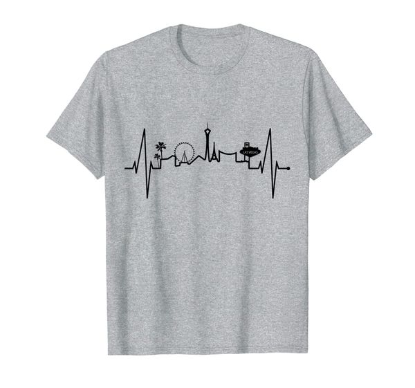 

las vegas heartbeat skyline nevada sin city usa las vegas t-shirt, White;black
