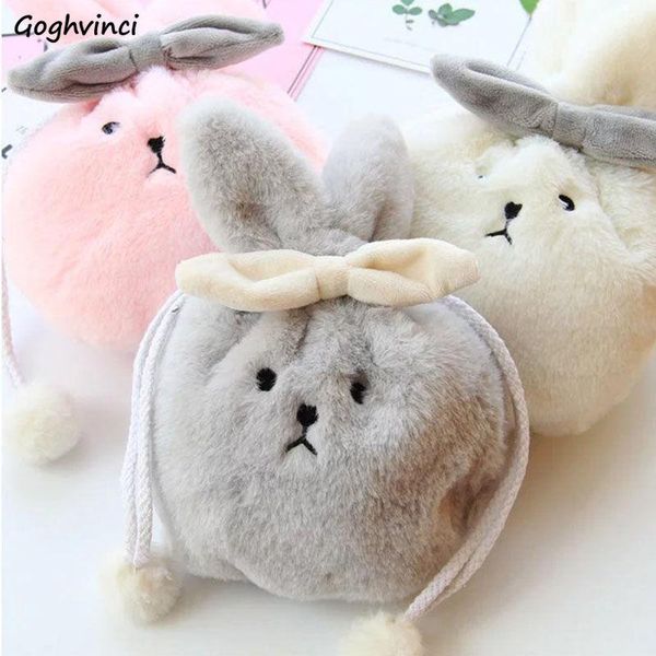 

cosmetic bags & cases women plush cute makeup drawstring cartoon fluffy d kawaii travel ins toiletry portable mini bag