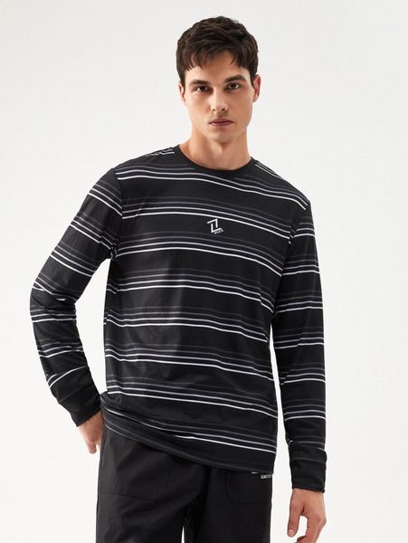 

men letter graphic & striped print tee m5cl#, White;black