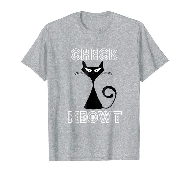

check meowt t-shirt, cat lover, White;black
