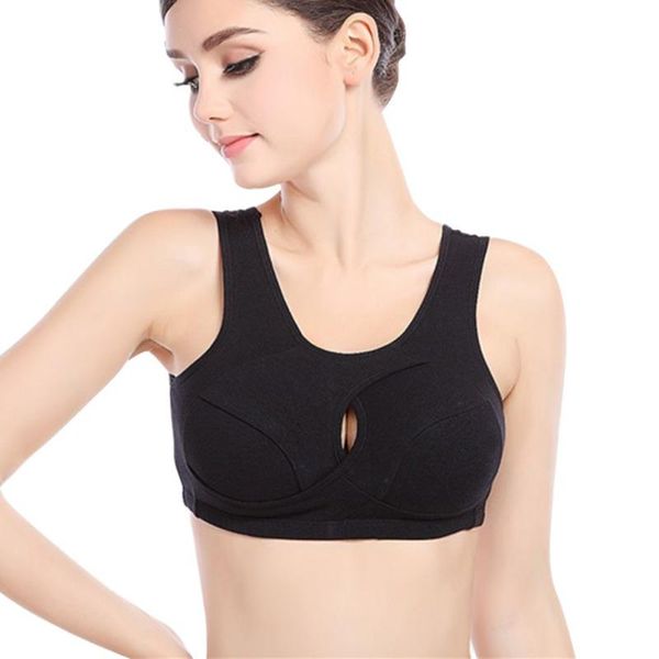 

bras cozy solid color bra female women push up sporty padded wirebreathable sporting fitness plus size 2xl, Red;black