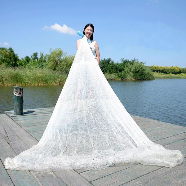 

lawaia casting net white nylon thread iron steel sinking hand throwing fishing nets old traditional landing net fish small mesh