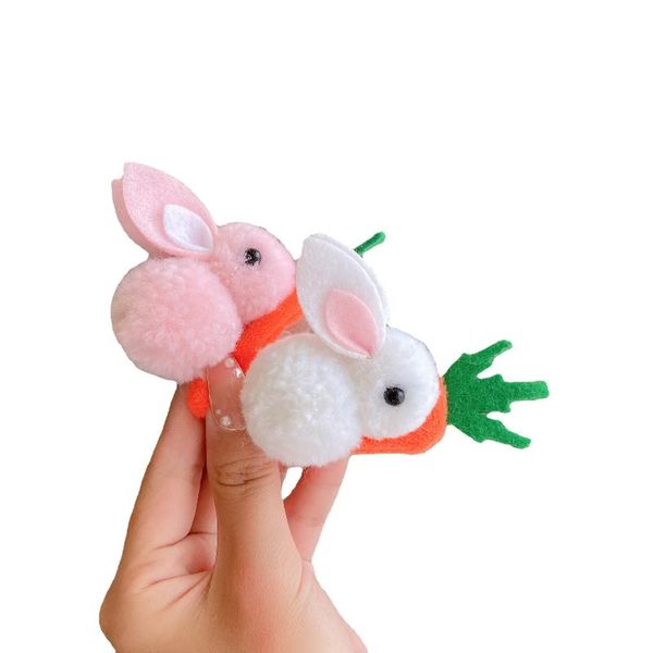 

hair clips & barrettes japan and south korea lovely plush carrot fabric sweet girl hairpin side clip accessories, Golden;silver