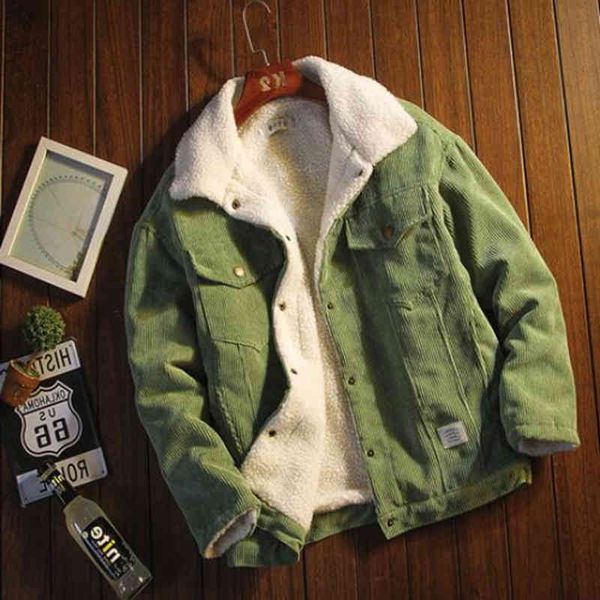 

2021 autumn and winter thick warm corduroy hip-hop jacket men's casual cotton clothes plus size 5xl, Black;brown