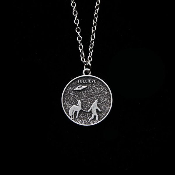 

bigfoot pendant necklace for gift with the-moon i believe necklaces, Silver