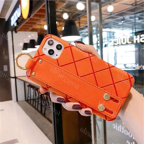 

fashion luxury phone cases for iphone 13 12 12pro max 11 11pro xs xr xsmax 7/8 plus designer pattern leather wristband wholesale