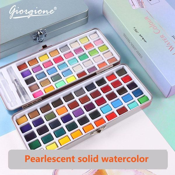

gift sets 100 colors solid watercolor paint set portable metal box pigment for painting drawing art supplies