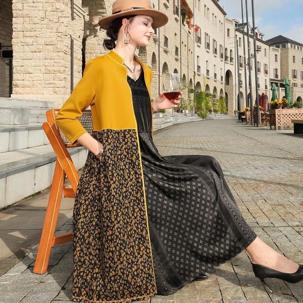 

women's trench coats winter vintage office jacquard 3xl jaket autumn classic casual midi coat dresses elegant bodycon women long windbr, Tan;black