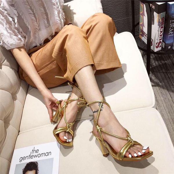 

new high-heeled stiletto lace-up sandals high heels women shoes, Black