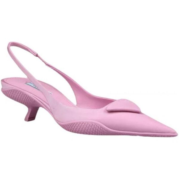 

sandals pointed stiletto female pink kitten heel high heels, Black