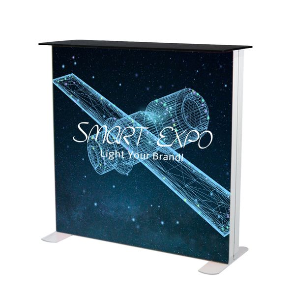 Display pubblicitario con scatola luminosa a LED, bancone per fiere, 85x100 cm, con stampa logo personalizzato, borsa per il trasporto portatile