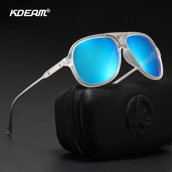 

kdeam classic mirror metal frame sport men sunglasses hd polarized outdoor glasses for woman uv protection kd570, White;black