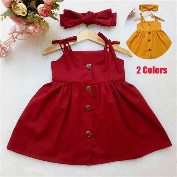 

baby girl sleeveless solid dresses color summer party casual tutu outfit, Red;yellow