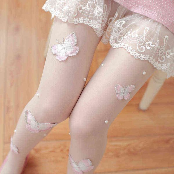 

socks hand made butterfly embroidered lace pearl not hook arbitrarily cut silk stockings spring and autumn bottomed pantyhose, Red;black