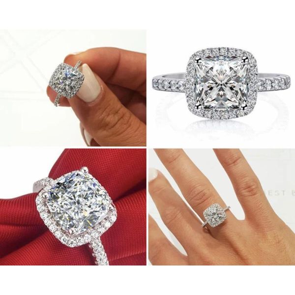 

cluster rings 2021 arrival925 sterling silver ring finger zircona for women jewelry wedding engagement wholesale personalized lr820s, Golden;silver