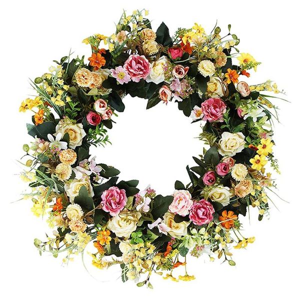 

artificial flower wreath spring summer wreath for front door wall window wedding party garden farmhouse home decor