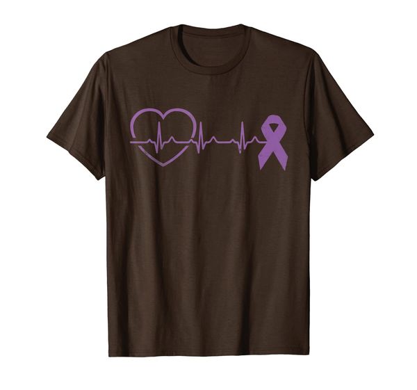 

alzheimers awareness heartbeat purple ribbon gifts t-shirt, White;black