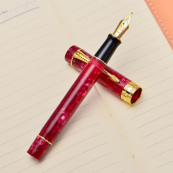 

fountain pens jinhao 100a resin pen dark red ink arrow clip iridium ef/f/m/bent nib with converter for business office school