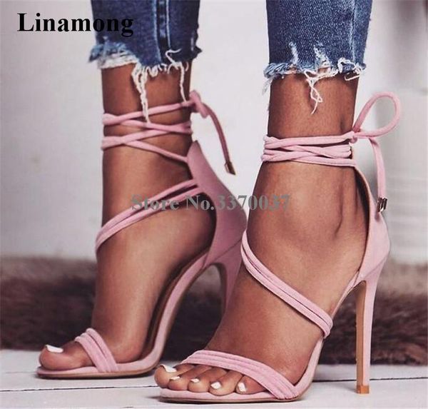

summer fashion women open toe strap cross gladiator sandals cut-out suede leather ankle strap high heel sandals dress shoes, Black