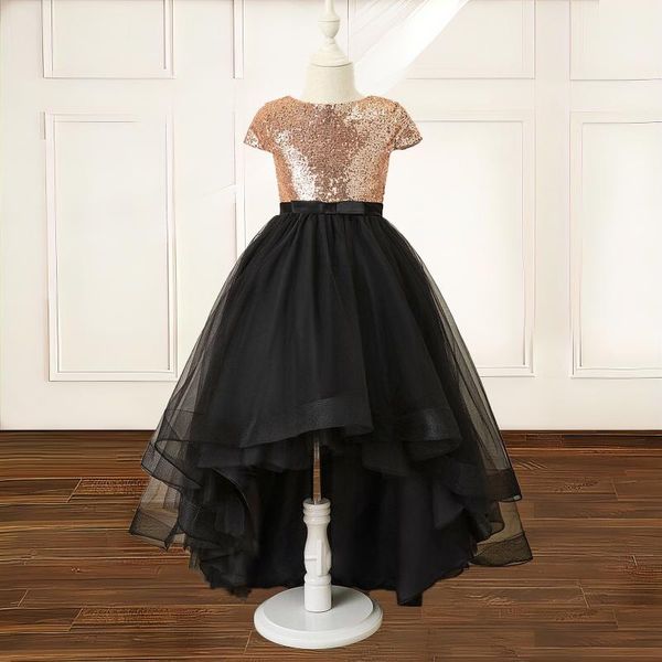 

party dresses kid's dress 1-8 year girl's birthday ceremony cute princess formal prom 80cm-160cm height, White;black