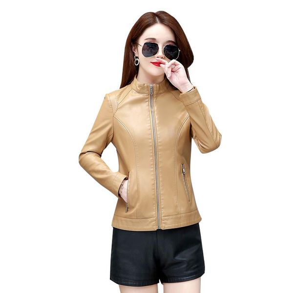 

women's leather & faux plus size 3xl pu jacket women 2021 spring clothing female short slim motorcycle coat black