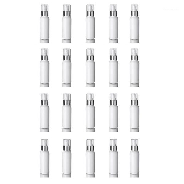 

20pcs 100ml spray bottle empty white plastic fine mist travel atomiser - refillable & reusable mini bottles1