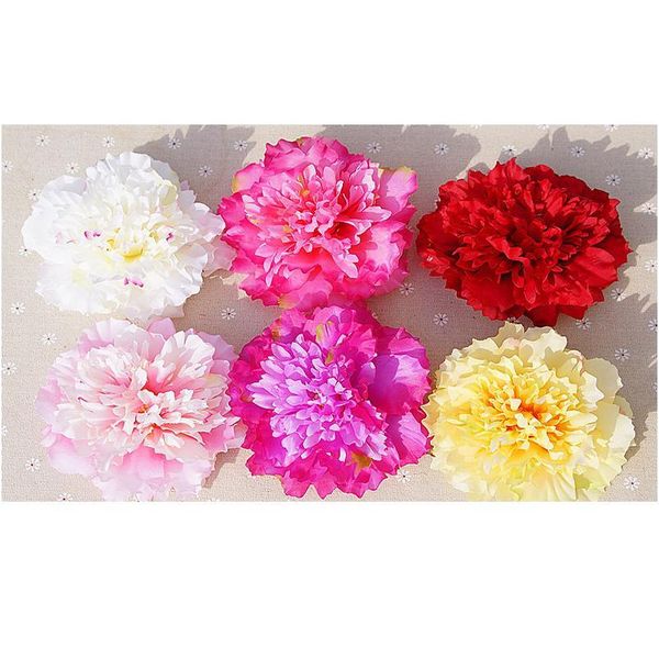 

14cm artificial flower heads silk peony wedding christmas decoration for home accessories to make door wreath or flo jllxky
