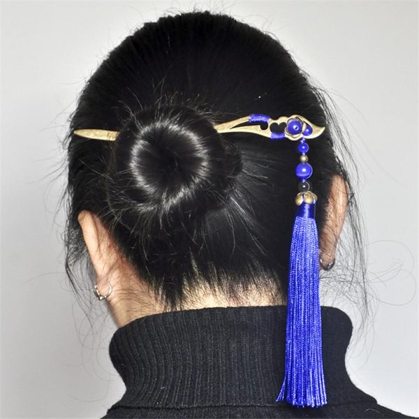 

hair clips & barrettes arrivals women sticks headwear diy blue tassel tiara bohemia fashion jewelry hairpin accessories bookmarks bf18, Golden;silver