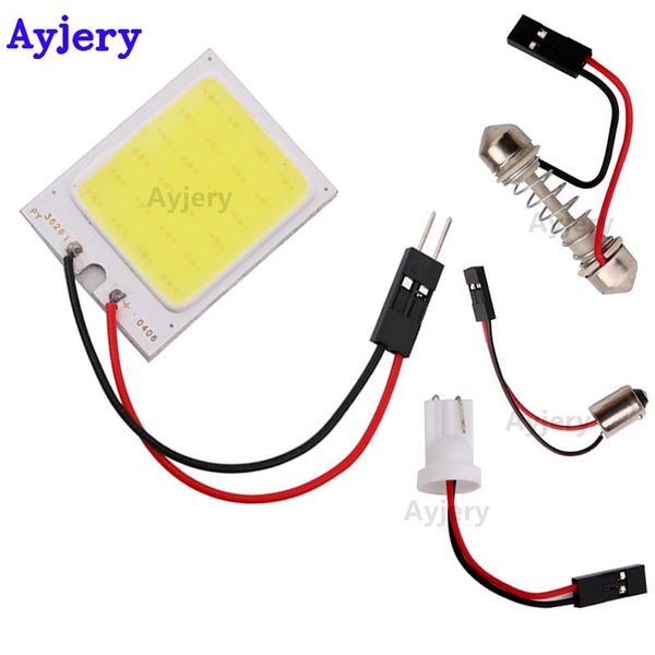 

emergency lights ayjery 2pcs/lot cob 24 led panel t10 ba9s t4w festoon dome adapter w5w c5w car bulbs reading lamp light auto 12v