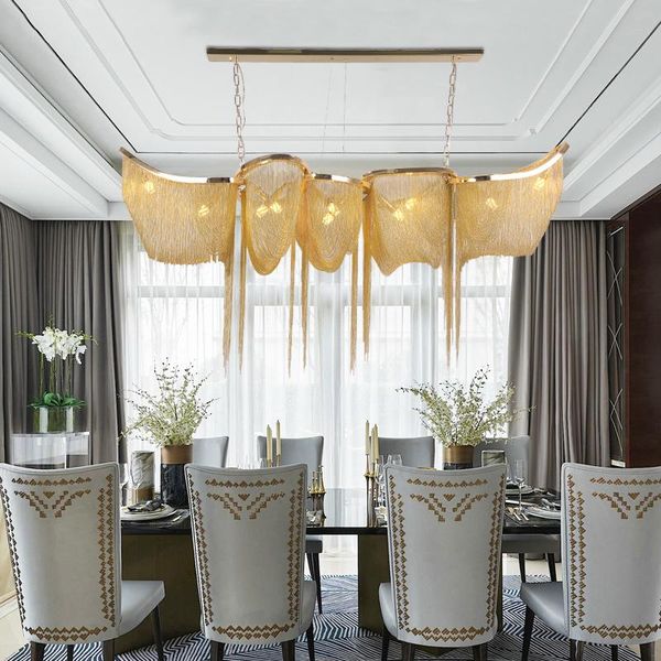 

chandeliers modern rectangle chandelier gold chain lamps for living room kitchen led luxury home decor hanging light fixture indoor lighting