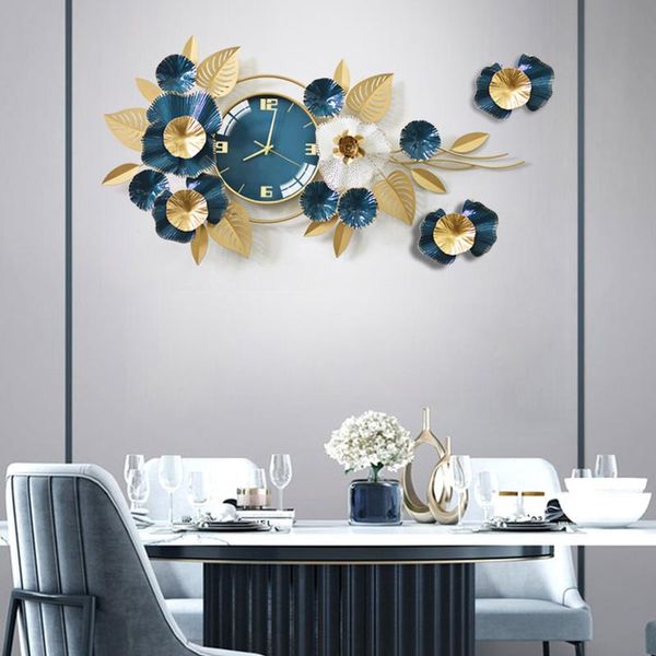 

light luxury tv background wall decoration living room clock