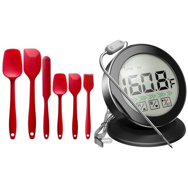 

1pcs instant read, cooking kitchen & 6pcs cooking tools set non-stick spoon spatula