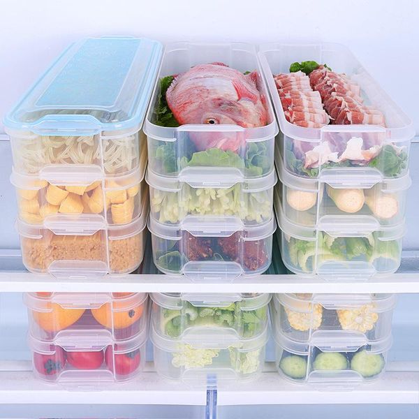 

storage bottles & jars 3 layers food box seafood vegetables container kitchen refrigerator accessories