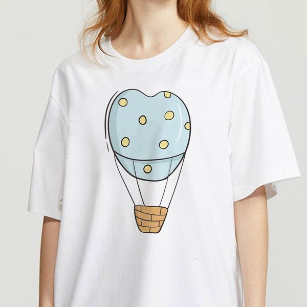 

harajuku t shirt women ullzang geometric colorful balloons t-shirt funny cartoon graphic tshirt 90s fashion tees female, White