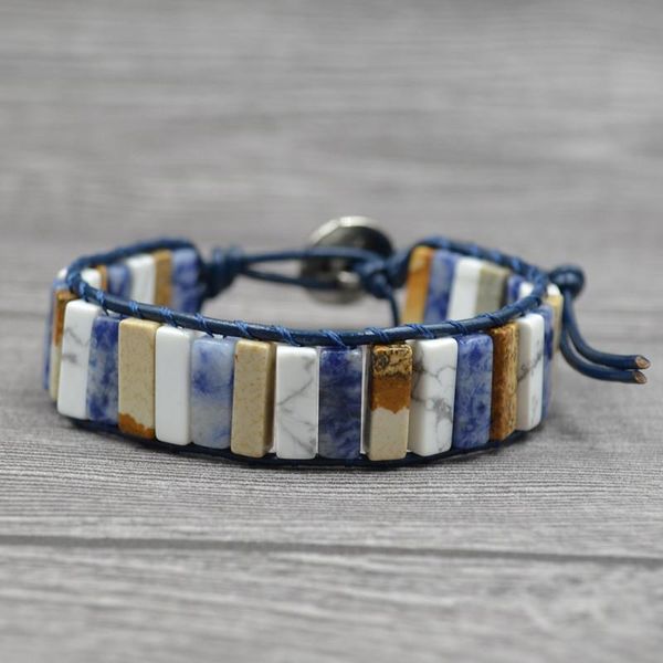 

tennis natural stone woman bracelet jewelryÂ bohemiaÂ styleÂ withÂ single layer handmade colored stones wovenÂ for wholesale, Golden;silver