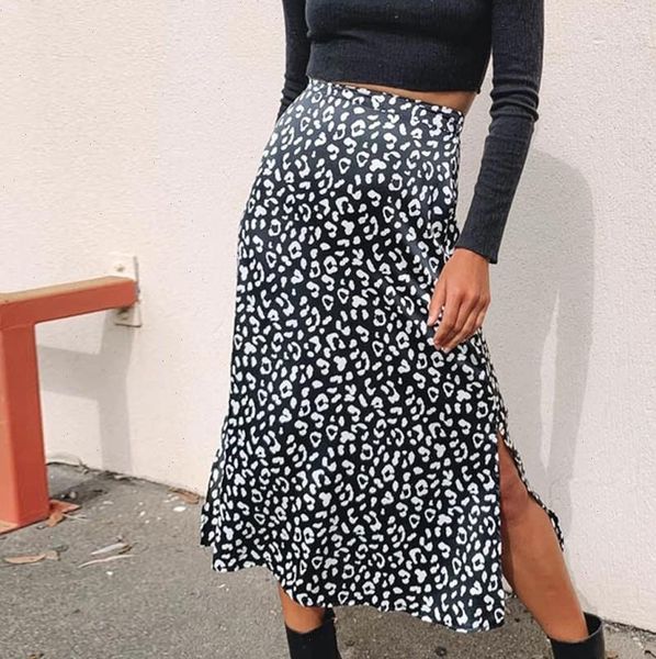 

leopard skirt winter skirts women fashion leopard zipper high waist skirts chiffon skirt 38h drop shipping, Black