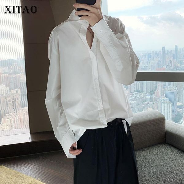 

xitao button solid shirt women 2021 autumn casual fashion new style temperament all match turn down collar women blouse zyq4408, White