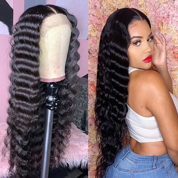 

lx brand loose deep wavy wig glueless synthetic lace front wig pre plucked cosplay for women black wig daily usefactory direct
