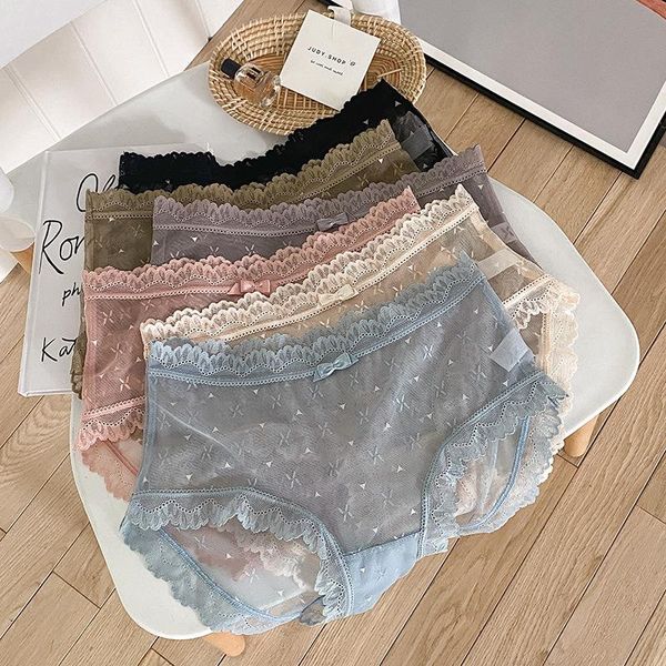 

women's panties 2021 private underwear starlight romantic three dimensional lace ultra thin seamless comfortable cotton girls, Black;pink