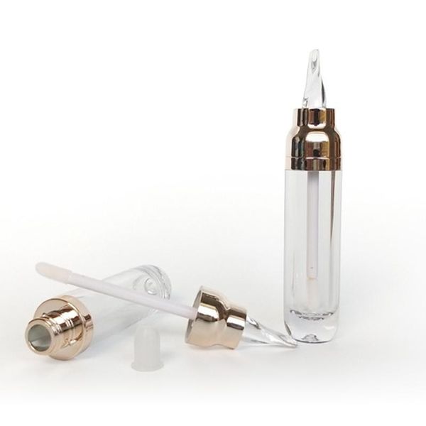 

2021 new 10pcs 30pcs 50pcs clear lip gloss containers with champagne gold lid empty cosmetic containers lip tube