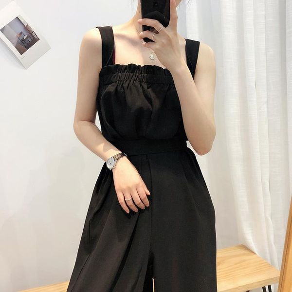 

women's pants & capris chkeeasy solid color salopettes woman 1905, Black;white