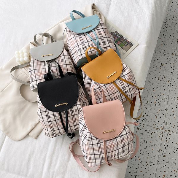 

handbag handmade bag 2021 fashion texture korean plaid backpack