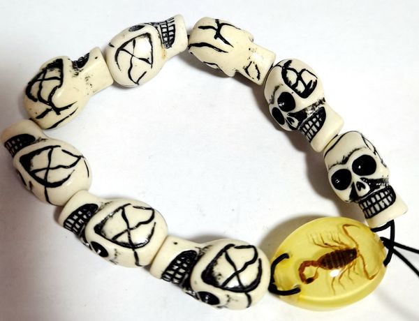 

punk retro skull real scorpion jewelry cool bracelet, Black