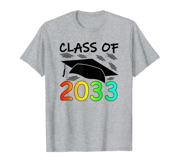 

k -12th grade hand prints space graduation class of 2033 t-shirt, White;black