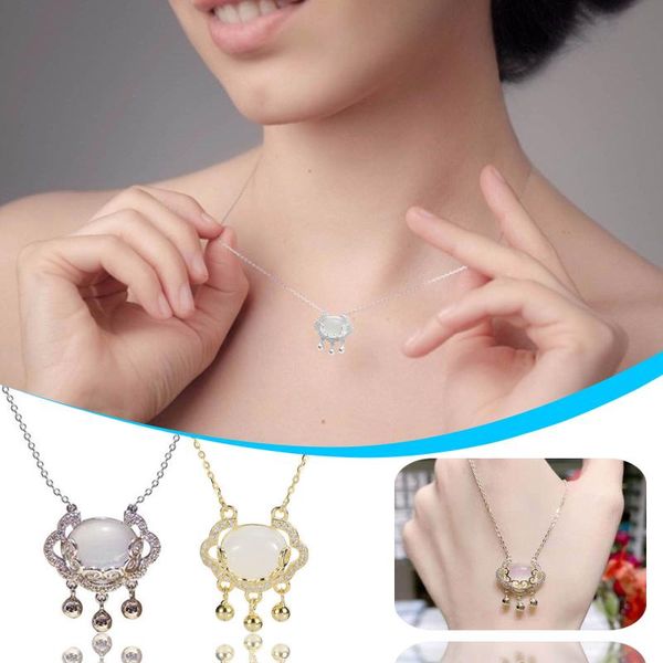 

chains simple fashion metal plating safe lock necklace luxurious ladies pendant clavicle chain european and american jewelry gifts, Silver