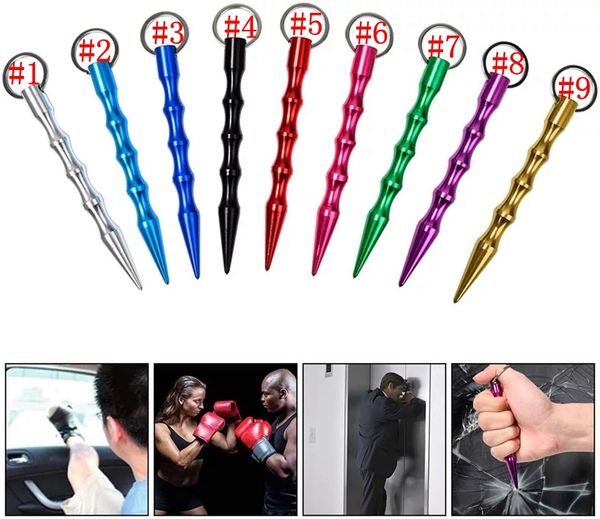 

aluminum defense weapon tool safety for women girl spike stick keychain key chain metal wll245