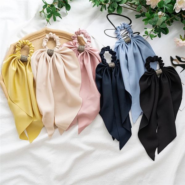 

fashion ladies hair scrunchies bows ponytail holder hairband bow knot hair ribbon scrunchy girls hair ties accessories, Golden;silver