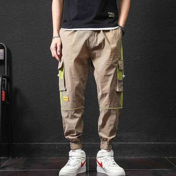 

men's pants men elastic waist harem streetwear punk hip hop casual trousers joggers male army cargo pantalon homme abz468 agh5, Black